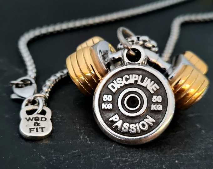 GYM Necklace Gold Bent Barbell Bodybuilding Gift · Boyfriend Gift ·Bodybuilding Necklace · Gold Bent Barbell Necklace · Gym Gift Wod & Fit