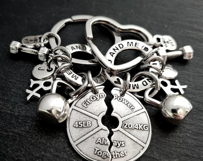 Couple Gift Gym Keyring You and Me Weight Plate Always Together I love my life Workout Gift · Couples Gift · Weight lifting · Wod & Fit