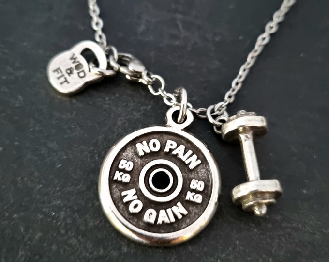 Gym Necklace Barbell Weight Plate Motivation Thruster Workout · Fitness Gifts · Boyfriend Gift · Gym Gifts · Bodybuilding· Fitness Wod & Fit