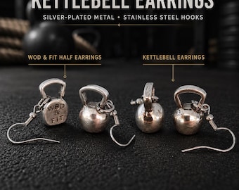 Kettlebell earrings for women, fitness gift for mom, fit girl, gym girl, gym girl, athlete, coach or strong friend · Wod & Fit