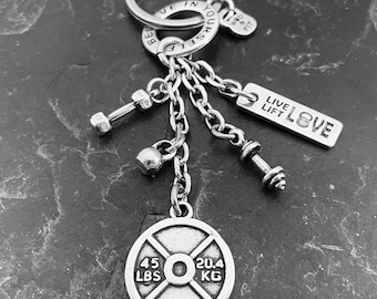 Gym Gifts Bodybuilding Motivation Keychain Motivation Gift ·Personalized gift · Personal Trainer· Weight Lifting · Workout gifts · Wod & Fit