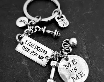 Personalized Keychain I Am Doing This For Me · Custom Keychain · Weight loss · Boyfriend Gift · Coach Gift · Bff Gifts · Dad Gift ·Wod & Fit