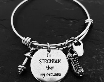 Bracelet for Runner Fit Runner Bracelet Lets Go! Runner Shoe Initial- Gift For Runner - Fitness Jewelry - Running Gift - Runner Wod & Fit