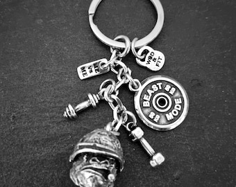 Gorilla Soldier Beast Mode Keychain · Personalized Gift · Gym gifts · Gym Motivation · Coach gift· Military Gift ·Birthday gifts · Wod & Fit