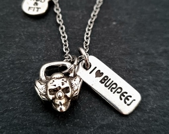 Gym Custom Necklace Kettlebell PUKIE Workout Gifts · Fitness Necklace · Coach Gift · Personalized · Bodybuilding · Crosstraining ·Wod & Fit