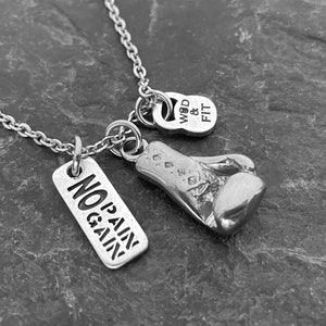 Boxing Glove Knockout Necklace & Motivation,Boxing Jewelry,Bodybuilding,Motivational Jewelry,Coach gift,Boxing Glove Gift,Fight Gym,UFC,MMA