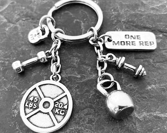 Gym Gift Kettlebell Keychain Weight Plate Motivation Workout Gift - Fitness Gift- Weight lifting - Bodybuilding - GYM Gifts - Wod & Fit