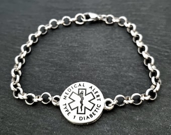 Medical Alert ID Bracelet Custom Adjustable-Personalized Engraved · medical id bracelet Medical Condition Info ·Medical alert bracelet women
