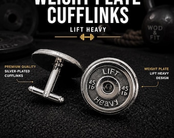 Gym Gift Cufflinks Weight Plate Lift Heavy 45lbs Barbell Workout Gifts · Weightlifting Gift · Bodybuilding Gift ·Gym  Cuff links · Wod & Fit
