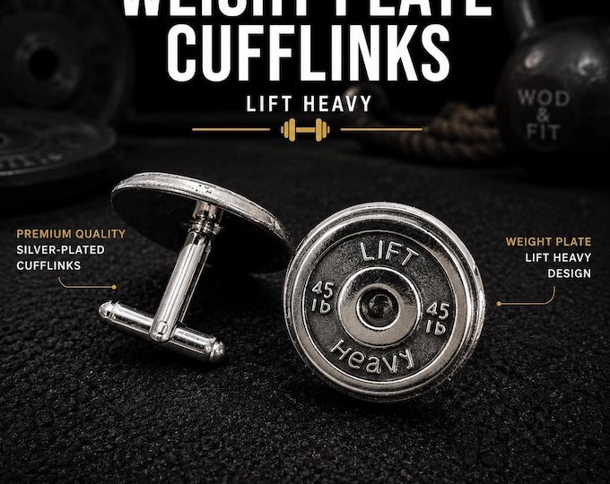Gym Gift Cufflinks Weight Plate Lift Heavy 45lbs Barbell Workout Gifts · Weightlifting Gift · Bodybuilding Gift ·Gym  Cuff links · Wod & Fit