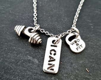GYM Necklace Weight Motivation · Workout Gifts · Motivation Gift · Gym Gifts · Boyfriend Gift · Bodybuilding · Fitness Gift · GYM ·Wod & Fit