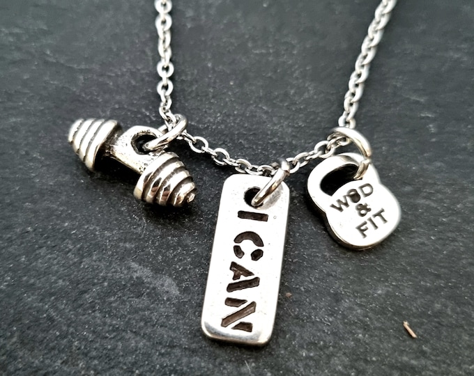 GYM Necklace Weight Motivation · Workout Gifts · Motivation Gift · Gym Gifts · Boyfriend Gift · Bodybuilding · Fitness Gift · GYM ·Wod & Fit