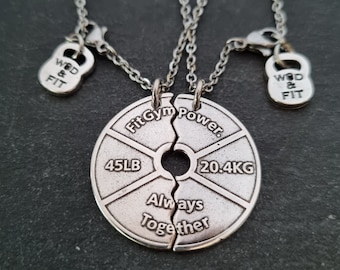 Couple Necklaces Weight Plate I Love My Life Plate Always Together · Engagement gift ·Weightlifter · Anniversary Gift ·  bff gifts·Wod & Fit