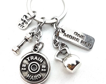 GYM Keychain Personalized Gift Fran Workout · Husband Gift · Name Gift · Boyfriend Gift · Coach gift · Wife Gift· Custom Gift ·  Wod & Fit