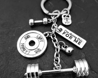 Custom Keychain Barbell Broomstick Mile Workout Gym Gifts · Personalized gift · Weight Lifting · Best Coach Gift · Boyfriend Gift ·Wod & Fit