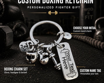 Personalized boxing coach gift keychain, custom thank you gift for trainer, instructor, fight coach or boxing mentor Wod & Fit