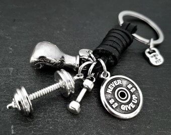 Boxing Glove Black Leather Keychain Motivation Gift Boxing Legend- Boxing jewels- Boxing Gifts- Kick boxing gifts - Gym Gift Sport-Wod & Fit