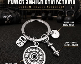 Gym Keyring Power Snatch Workout Motivation gift · Weight Plates · Barbell Gift · Weight lifting · Fitness Gift · Bodybuilding ·Wod & Fit