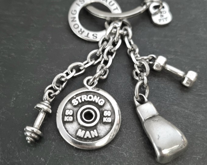 Custom Keyring Boxing Ring Motivation Weight Plate· Boxing Gloves · Personalised gift - Boxing Gifts- UFC Gift · Gym ·Fuck Cancer ·Wod & Fit