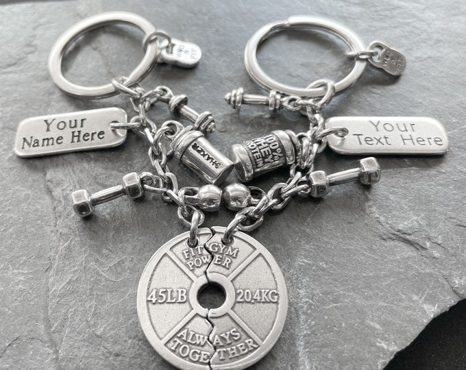 Couples Gift Custom Keichains Weight Plate Always Together · Custom Gift · Name Gift · Bodybuilding Gift · Gym Gifts · Fitness · Wod & Fit