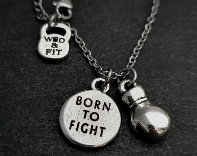 Motivational Boxing Glove Necklace - Perfect Gift for Boxing Gym Lovers -Unique Boxing Gift · Inspirational Boxing Jewelry · WOD & Fit