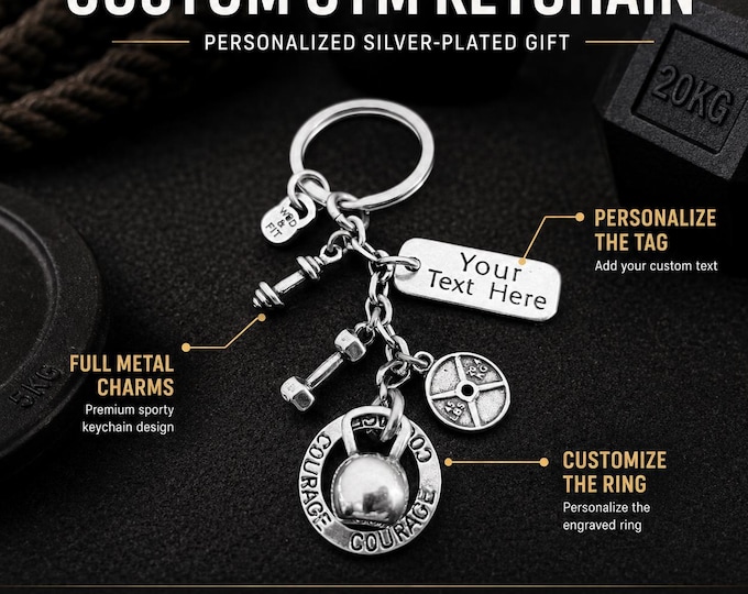 GYM Keychain Kettlebell Motivation Nasty Workout Gifts - Custom Gym Gifts· Fitness Jewelry - Bodybuilding Gifts- weight lifting Wod & Fit