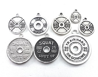 Weight Plate Pendent 45lbs - 25lbs - Lift Heavy - Squat Shut Up- Weightlifting - Powerlifter - Fitness - Gym Gift - Crosstraining· Wod & Fit