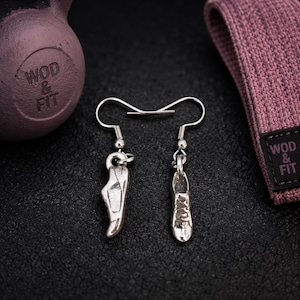 Örhängen för kvinnor med gympower, motivationsgåva för vältränad tjej, gymtjej, atlet, tränare eller sportig vän Wod & Fit Running Shoe