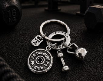 GYM Keychain AMRAP Dumbbell Custom Gift Kettlebell - Fitness - Bodybuilding - Gym Motivation - Personal Trainer Gift- GYM Gifts - Wod & Fit