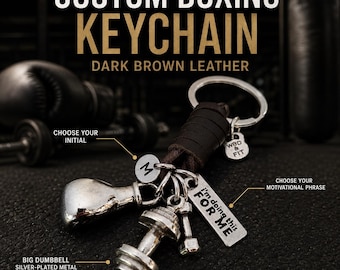 Custom boxing jewelry keychain, personalized boxing gift for boxer, fighter, athlete, kickboxer, coach, trainer or ring lover  Wod & Fit