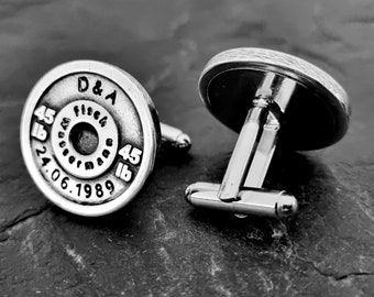 Gym Gift Custom Cufflinks Weight Plate 45lbs Barbell Workout Gifts · Weight lifting · Bodybuilding Gift · Personalized cufflinks · Wod & Fit