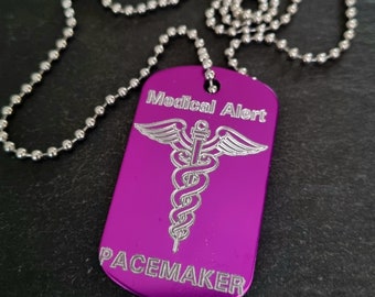 Engraved Medical Alert Necklace -Customizable for Your Emergency Needs Personalized Medical ID Necklace for Diabetics·Your Health and Safety