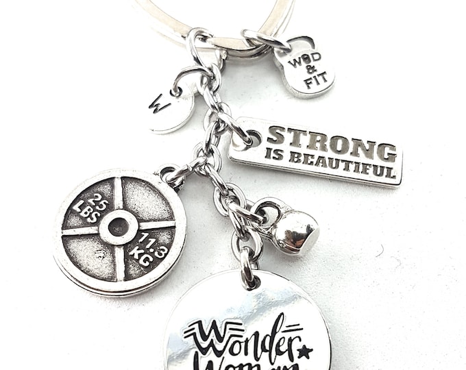 Stay Strong and Stylish with Wonder Woman Fitness Keychain – Perfect Gift for Fit Friends- Gift for Fitness Fanatics -Fitness gift Wod & Fit