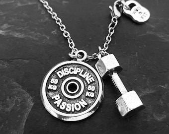 Gym Necklace Dumbbell Medium Weight Plate Santiago Workout Gifts · Motivation Gift · Gym Gifts · Bodybuilding · Fitness Gifts · Wod & Fit