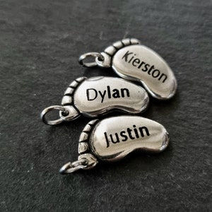 Foot Custom Charms - Metal Foot for Bracelet - Pendent Foot - Grandma Gift- Baby Personalized Charm- Baby Name - Baby Shower Gift- Foot Gift