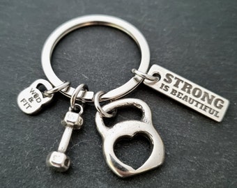 GYM Keychain Kettlebell Heart Personalized Gift · Girlfriend Gift · Mom Gift · Bff Gift · Sister Gift · Custom Gift · Motivation ·Wod & Fit
