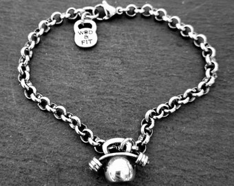 Gym Bracelet Kettlebell Bent Barbell- Gym gifts - Fitness Bracelet · Coach Gift · Crosstraining · BFF Gifts · Weight loss ·Fitness·Wod & Fit