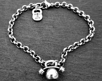 Gym Bracelet Kettlebell Bent Barbell- Gym gifts - Fitness Bracelet · Coach Gift · Crosstraining · BFF Gifts · Weight loss ·Fitness·Wod & Fit