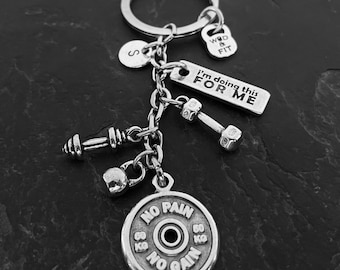 Gym Keychain No Pain No Gain Custom Gifts · Fitness Gifts - Gym gifts· Weightlifter - Crosstraining · Boyfriend Gift · Motivation ·Wod & Fit