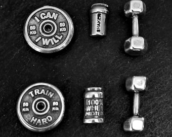 SET 3 Gym Magnets Dumbbell Motivation Weigth Plate - Whey Protein · Whiteboard magnet · Gym Gift · Mom Gift · Fridge magnet - Wod & Fit