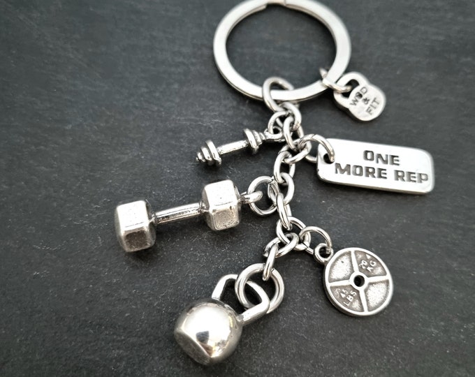 Gym Keychain Rich Personalised gift · Dumbbell Keychain · Coach gifts· Boyfriend Gift · Fitness Gift · Custom Keychain· Name Gift ·Wod & Fit