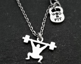 Weight lifting Gift Full Snatch Necklace · Bodybuilding Necklace ·Power Lifting - Fitness Jewels · Coach Gift· Boyfriend gift · Wod & Fit
