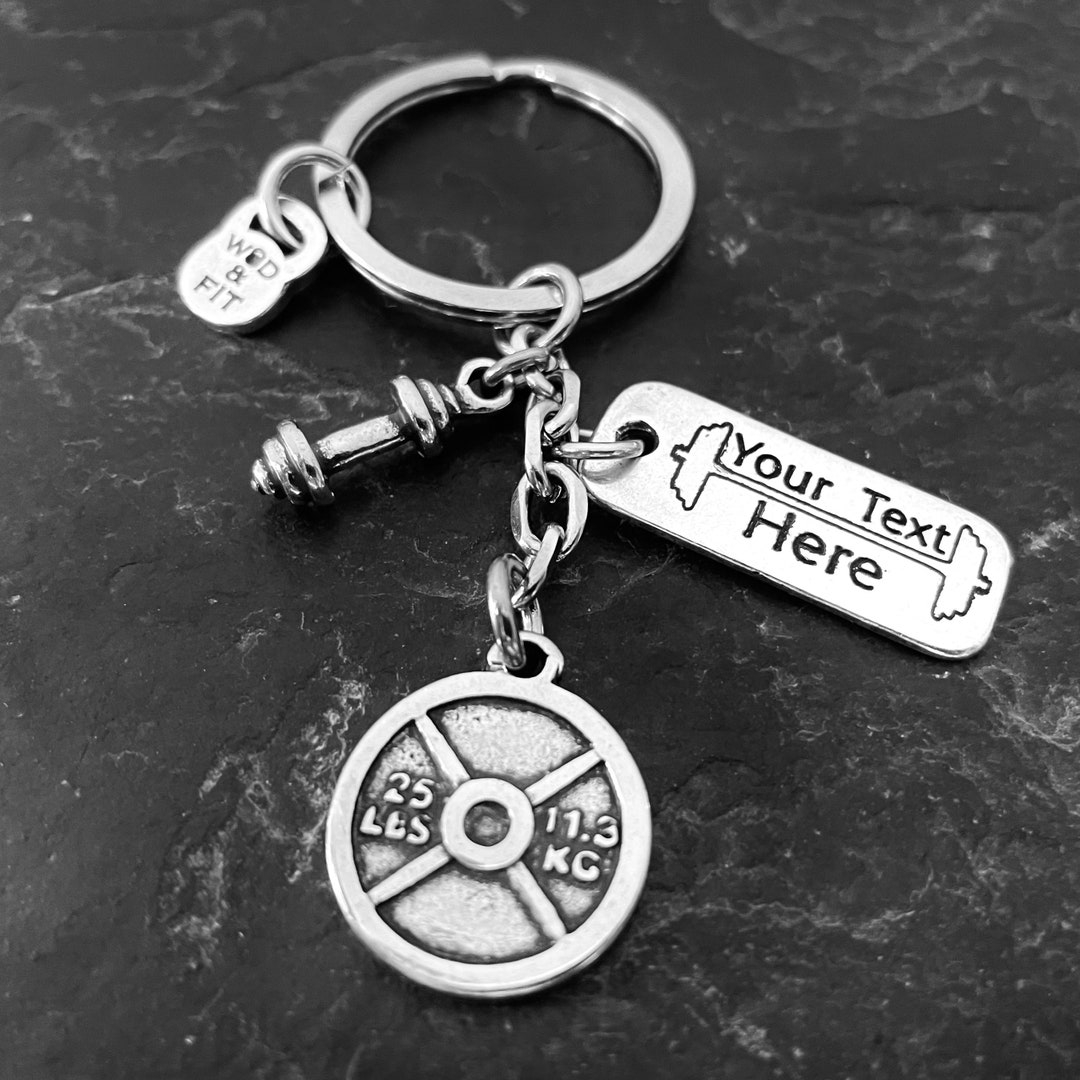 Gym Keychain Weight Plate 25lbs Personaized Gift Barbell Etsy UK