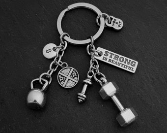 Gym KeychainGym Keychain Motivation Elizabeth Workout Custom Gym Gifts· Fitness Jewelry - Bodybuilding Gifts- weight lifting GYM · Wod & Fit