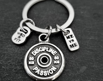 Gym Keychain Ricky Workout Gift - Motivation Weigth Plate - Bodybuilding - Fitness Gifts- Weightlifters - Sport gift - Gym Gifts - Wod & Fit