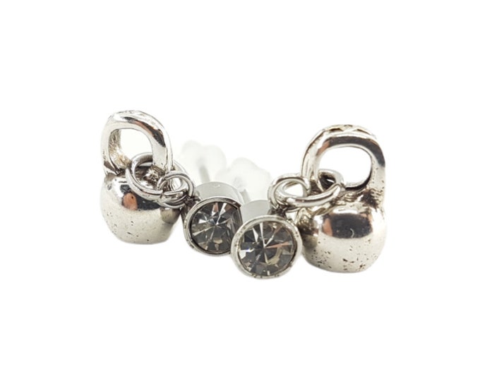 Fitness Earrings Weight Crystal - Gym Earrings - Bodybuilding Gift - Mom Gift · Gift for her · Girlfriend Gift · Stud earrings · Wod & Fit