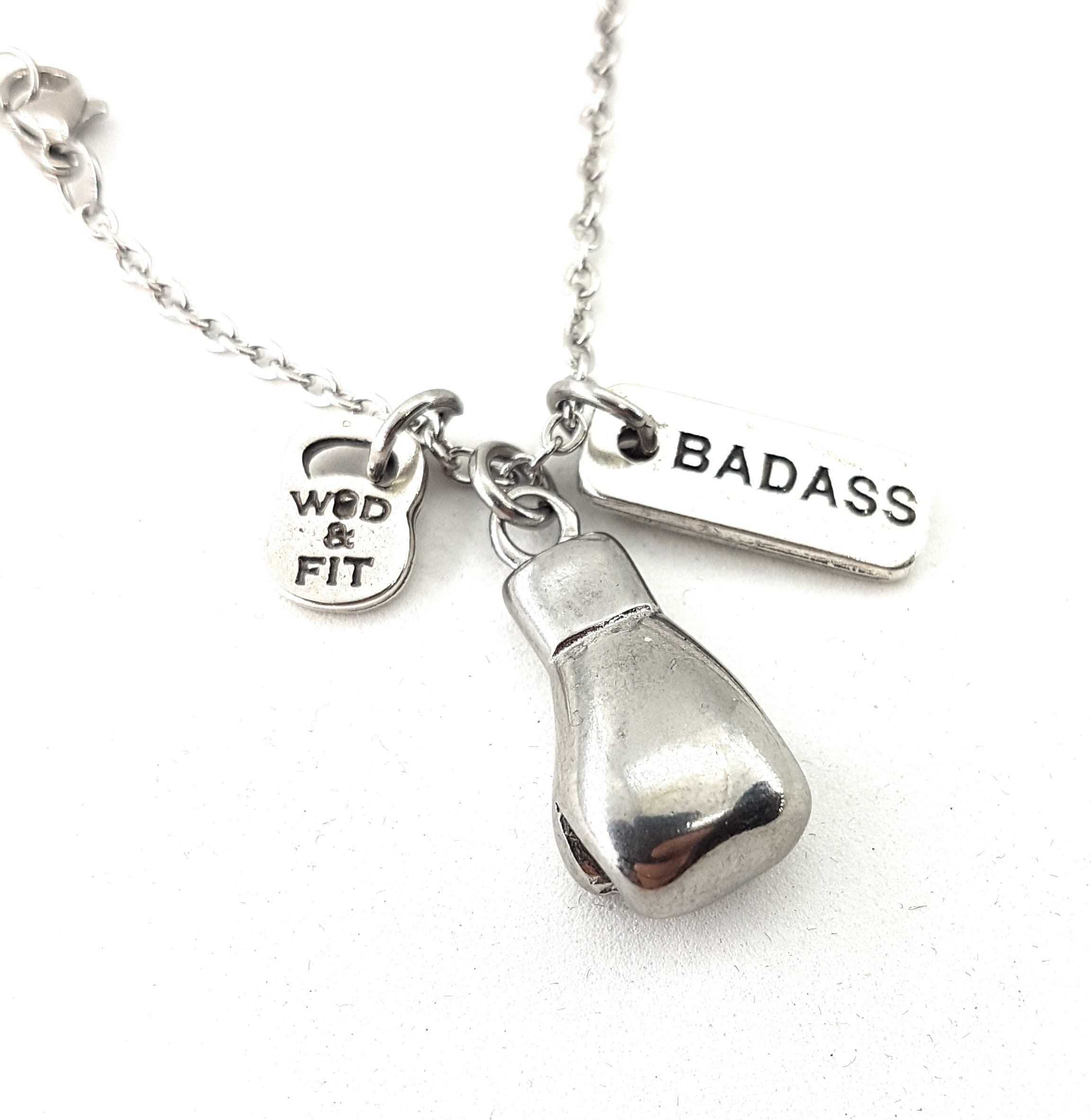 Boxing Glove Knockout Necklace & Motivation,Boxing Jewelry,Bodybuilding