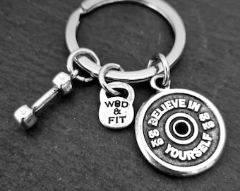 Gym Keychain Ricky Workout Gift - Motivation Weigth Plate - Bodybuilding - Fitness Gifts- Weightlifters - Sport gift - Gym Gifts - Wod & Fit