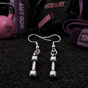 Örhängen för kvinnor med gympower, motivationsgåva för vältränad tjej, gymtjej, atlet, tränare eller sportig vän Wod & Fit Dumbbell Hex