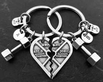 Couple Gym Keyring Heart Weight Plate Always Together Dummbell · Gym Gifts · Fitness Gift · Girlfriend Gift · Engagement Gifts · Wod & Fit